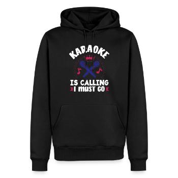 Chanteur de karaoké Chanteur de karaoké Musique - Sweat à capuche Premium bio Homme - noir - Devant - Nico (187cm)
