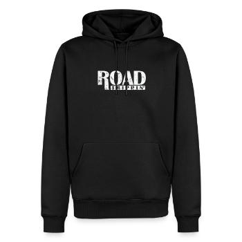 Road Trippin' Auto Route Abenteuer - Männer Premium Bio Hoodie - Schwarz - Vorne - Nico (187cm)
