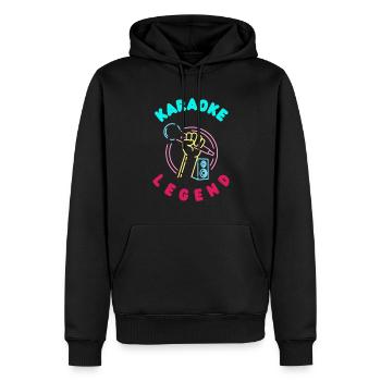 Chanteur de karaoké Chanteur de karaoké Musique - Sweat à capuche Premium bio Homme - noir - Devant - Nico (187cm)