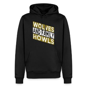 family traditions funny sayings gray wolves - Männer Premium Bio Hoodie - Schwarz - Vorne - Nico (187cm)