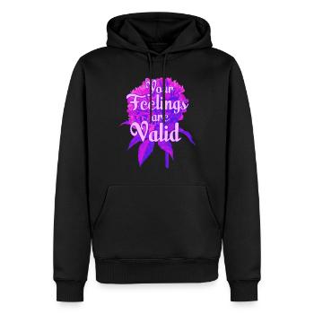 Ihre Gefühle sind gültig Angst-Depressions-Therapie - Männer Premium Bio Hoodie - Schwarz - Vorne - Nico (187cm)