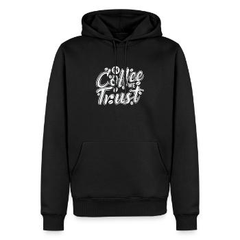 In Coffee we Trust Koffein Café - Männer Premium Bio Hoodie - Schwarz - Vorne - Nico (187cm)