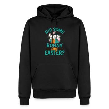 Did Some Bunny say Easter? colorful easter eggs - Men’s Premium Organic Hoodie - black - Front - Nico (187cm)