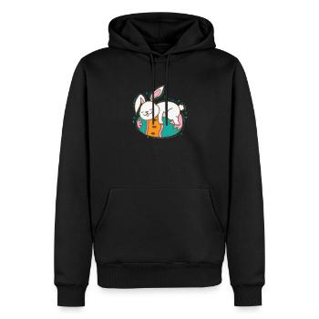 Easter Bunny on Easter Egg Spring - Men’s Premium Organic Hoodie - black - Front - Nico (187cm)