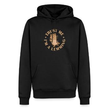 Croyez-moi, je suis un rongeur lemming - Sweat à capuche Premium bio Homme - noir - Devant - Nico (187cm)