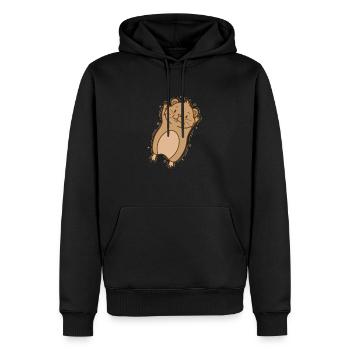 Lemming freut sich Nagetier - Männer Premium Bio Hoodie - Schwarz - Vorne - Nico (187cm)