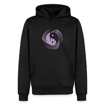 Muster Yin and Yang Symbol Zeichen Harmonie - Männer Premium Bio Hoodie - Schwarz - Vorne - Nico (187cm)