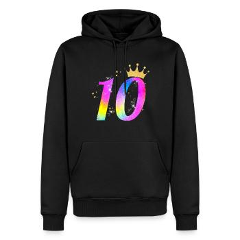 10. Geburtstag Geschenkidee Für 10 Jahre Alt - Männer Premium Bio Hoodie - Schwarz - Vorne - Nico (187cm)