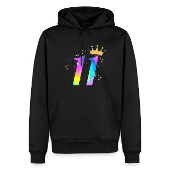 11. Geburtstag Geschenkidee Für 11 Jahre Alt - Männer Premium Bio Hoodie - Schwarz - Vorne - Nico (187cm)