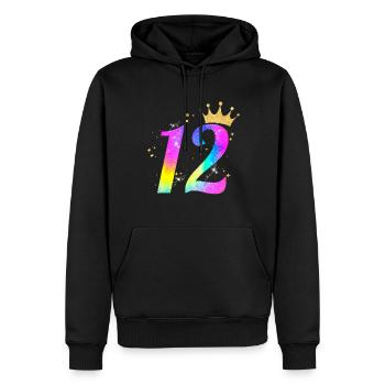 12. Geburtstag Geschenkidee Für 12 Jahre Alt - Männer Premium Bio Hoodie - Schwarz - Vorne - Nico (187cm)