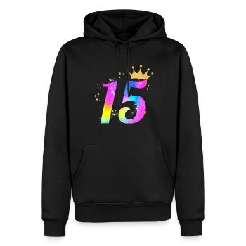 15. Geburtstag Geschenkidee Für 15 Jahre Alt - Männer Premium Bio Hoodie - Schwarz - Vorne - Nico (187cm)