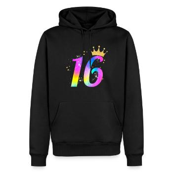16. Geburtstag Geschenkidee Für 16 Jahre Alt - Männer Premium Bio Hoodie - Schwarz - Vorne - Nico (187cm)