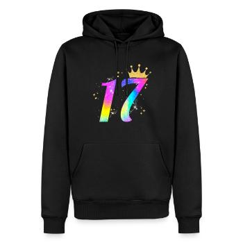 17. Geburtstag Geschenkidee Für 17 Jahre Alt - Männer Premium Bio Hoodie - Schwarz - Vorne - Nico (187cm)
