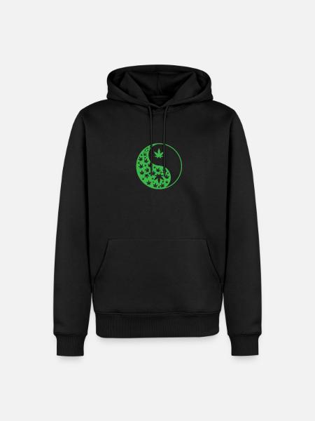Marijuana Yin and Yang Symbol - Men’s Premium Organic Hoodie - black