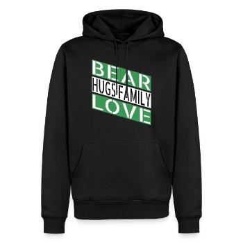 dictons blagues amusantes idée présente ours câlins geek - Sweat à capuche Premium bio Homme - noir - Devant - Nico (187cm)