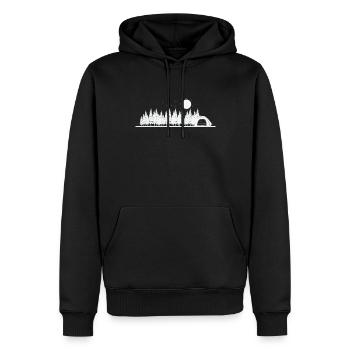 Camping im Wald Urlaub Berge Freiheit - Männer Premium Bio Hoodie - Schwarz - Vorne - Nico (187cm)