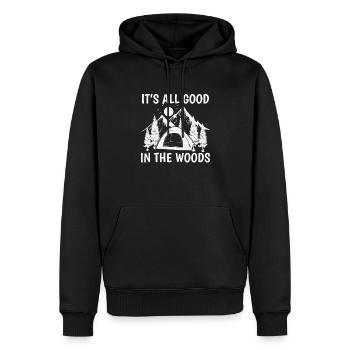It's all good in the Woods Camping Urlaub - Männer Premium Bio Hoodie - Schwarz - Vorne - Nico (187cm)