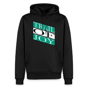 Voyage bienheureux Vie bienheureuse Joie bienheureuse - Sweat à capuche Premium bio Homme - noir - Devant - Nico (187cm)