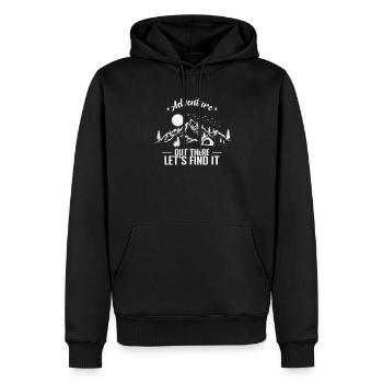 Adventure out there Let's find it Camping - Männer Premium Bio Hoodie - Schwarz - Vorne - Nico (187cm)