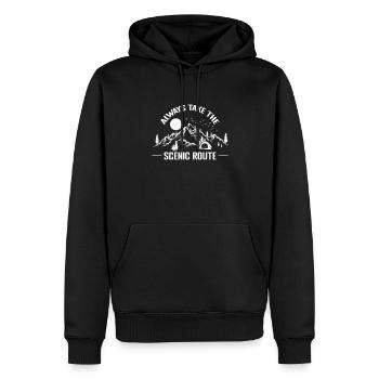 Always take the Scenic Route Camping - Männer Premium Bio Hoodie - Schwarz - Vorne - Nico (187cm)