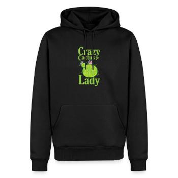 Plante de dame cactus folle - Sweat à capuche Premium bio Homme - noir - Devant - Nico (187cm)
