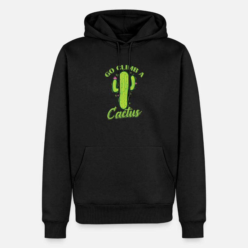 Escaladez une plante de cactus - Sweat à capuche Premium bio Homme - noir