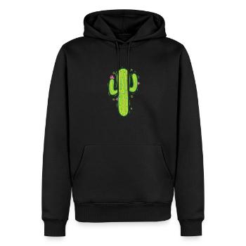 Plante de cactus du désert classique - Sweat à capuche Premium bio Homme - noir - Devant - Nico (187cm)