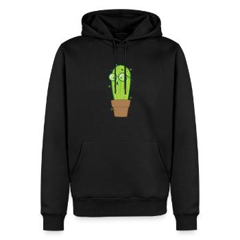 Plante de cactus Nerd - Sweat à capuche Premium bio Homme - noir - Devant - Nico (187cm)