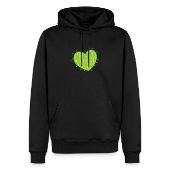 Plante de cœur de cactus - Sweat à capuche Premium bio Homme - noir - Devant - Nico (187cm)