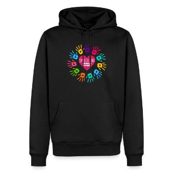 Speech therapist, speech therapist, speech therapist - Men’s Premium Organic Hoodie - black - Front - Nico (187cm)