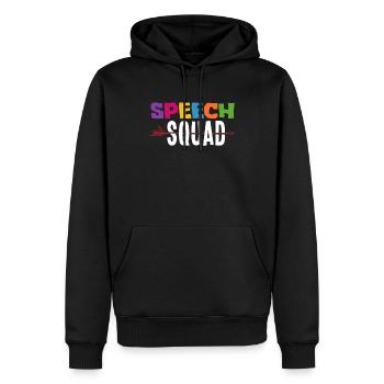 Speech therapist, speech therapist, speech therapist - Men’s Premium Organic Hoodie - black - Front - Nico (187cm)