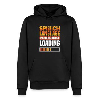 Speech therapist, speech therapist, speech therapist - Men’s Premium Organic Hoodie - black - Front - Nico (187cm)