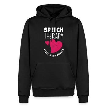Orthophoniste, orthophoniste, orthophoniste - Sweat à capuche Premium bio Homme - noir - Devant - Nico (187cm)