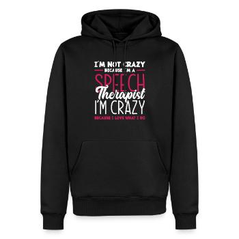 Speech therapist, speech therapist, speech therapist - Men’s Premium Organic Hoodie - black - Front - Nico (187cm)