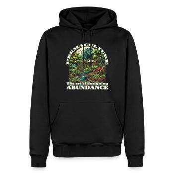 Permaculture Jardin Nourricier Forêt Design - Sweat à capuche Premium bio Homme - noir - Devant - Nico (187cm)