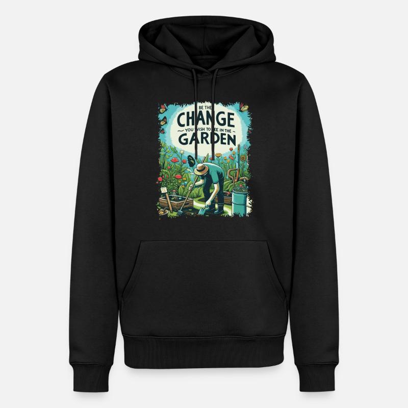 Be The Change Gartengestaltung - Männer Premium Bio Hoodie - Schwarz