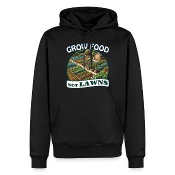 Anbau von Lebensmitteln statt Rasen Permakultur Food Forest - Männer Premium Bio Hoodie - Schwarz - Vorne - Nico (187cm)