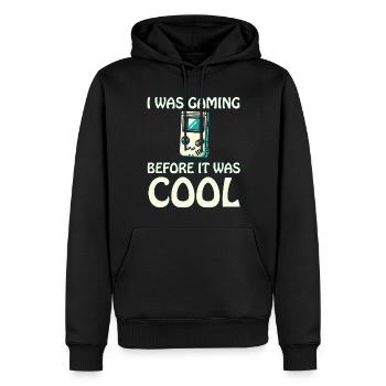 Le jeu rétro avant d’être cool - Sweat à capuche Premium bio Homme - noir - Devant - Nico (187cm)