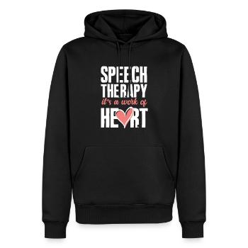 Speech therapist, speech therapist, speech therapist - Men’s Premium Organic Hoodie - black - Front - Nico (187cm)