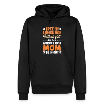 Speech therapist, speech therapist, speech therapist - Men’s Premium Organic Hoodie - black - Front - Nico (187cm)