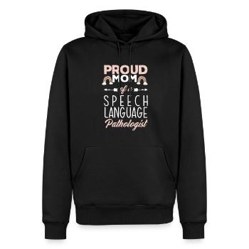 Speech therapist, speech therapist, speech therapist - Men’s Premium Organic Hoodie - black - Front - Nico (187cm)
