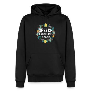 Speech therapist, speech therapist, speech therapist - Men’s Premium Organic Hoodie - black - Front - Nico (187cm)
