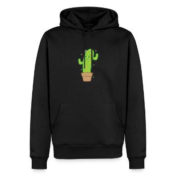 Cactus dans l’environnement de plantes en pot - Sweat à capuche Premium bio Homme - noir - Devant - Nico (187cm)