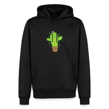 Plante de cactus en chaleur - Sweat à capuche Premium bio Homme - noir - Devant - Nico (187cm)