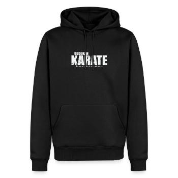 Bugokan Karaté Hachidan Arts martiaux malaisiens - Sweat à capuche Premium bio Homme - noir - Devant - Nico (187cm)