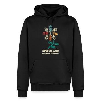 Speech therapist, speech therapist, speech therapist - Men’s Premium Organic Hoodie - black - Front - Nico (187cm)
