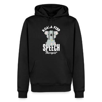 Speech therapist, speech therapist, speech therapist - Men’s Premium Organic Hoodie - black - Front - Nico (187cm)