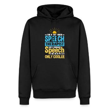 Speech therapist, speech therapist, speech therapist - Men’s Premium Organic Hoodie - black - Front - Nico (187cm)