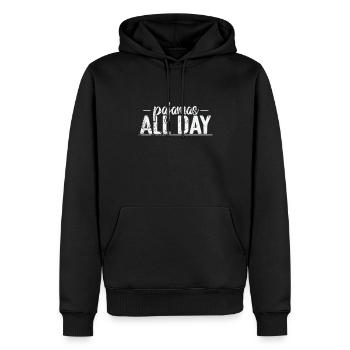 Pyjama toute la journée de sommeil - Sweat à capuche Premium bio Homme - noir - Devant - Nico (187cm)
