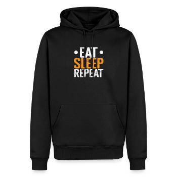 Manger Dormir Répéter Fatigué - Sweat à capuche Premium bio Homme - noir - Devant - Nico (187cm)